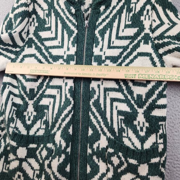 American Eagle HEAVY Full Zip Jacket Cardigan Sweater Sz Large Cabincore Argyle - Picture 9 of 14